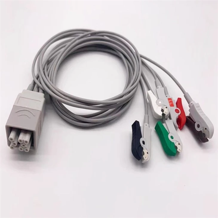 GE Compatible 5-Lead Clip ECG Leadwire Holter Cable Dynamic 8-Hole Snap Lead Set factory