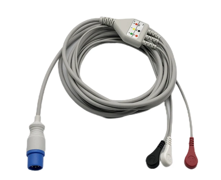 MEK 6-Pin 3-Lead ECG/EKG Cable
