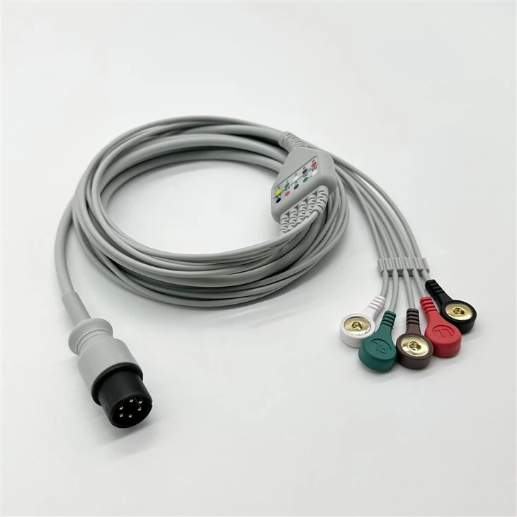 6pin One Pieces ECG Cable Universal Type Assembly Plug