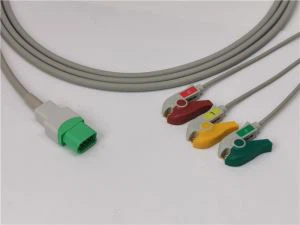 Datascope ECG Cable Adapter Cable 3 cavi Clip