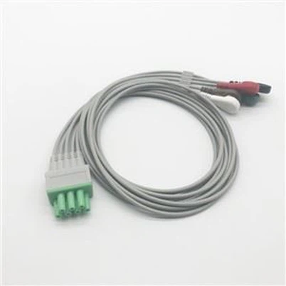 Cavo Ecg a 3 fili di piombo compatibile per lo snap di telemetria Mindray, AHA